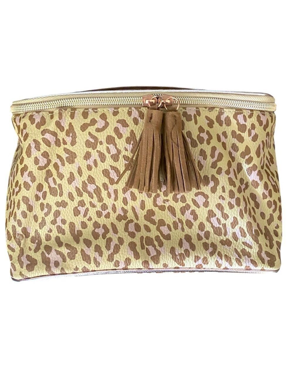 Leopard Print Tassel Makeup Bag NWOT